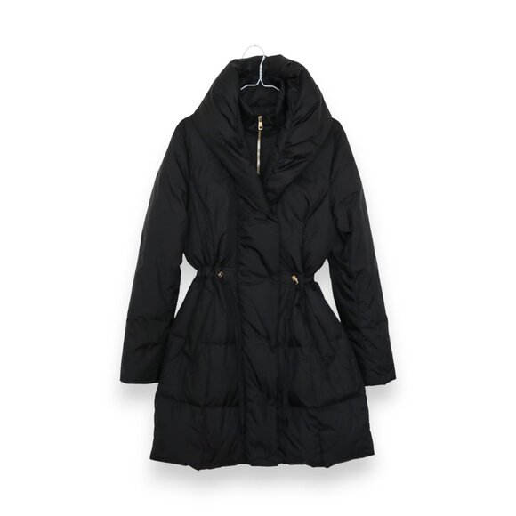Cole Haan Women Black Puffer Coat Jacket Size L - Picture 1 of 13